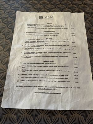   at Tana Ethiopian Cuisine in Pittsburgh