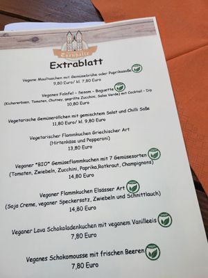 En nog vegan opties op de vaste kaart. at Gaststätte Zur Turnhalle in Limburg