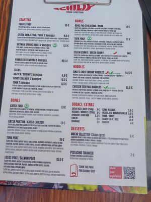 Menu at Chilli Fusion Streetfood in Porec