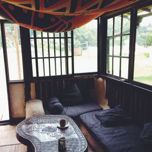 inside the cafe-- so comfortable and beautiful at Rice Terrace Cafe in Isumi