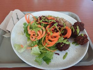Quinoa + falafel + ensalada (puedes armar el plato como quieras), 10/10 at Vin & Gretta in Envigado