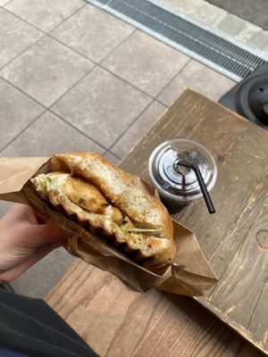 got the first one on the menu with ice coffee for less than 1000¥ together ! 🥰  at Panino in Osaka