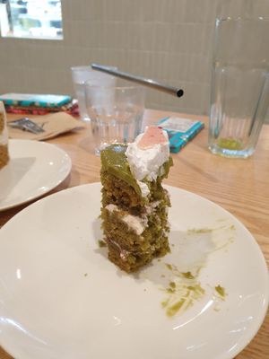 Macha cake was a table winner at Plant Cafe & Kitchen - Yeonnam in Seoul
