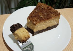 Pumpkin cheesecake - close-up at Plant Cafe & Kitchen - Yeonnam in Seoul