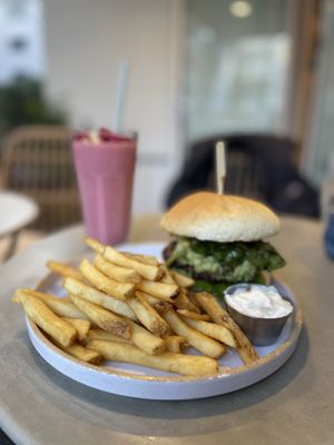 Burger joy! 😍  at Plant Cafe & Kitchen - Yeonnam in Seoul