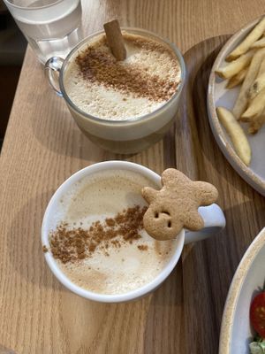 Cute lattes  at Plant Cafe & Kitchen - Yeonnam in Seoul