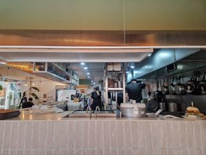 Inside with view to kitchen at Plant Cafe & Kitchen - Yeonnam in Seoul