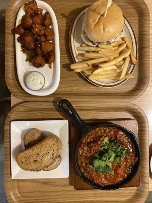 Cauliflower wings, mushroom burger, moussaka  at Plant Cafe & Kitchen - Yeonnam in Seoul