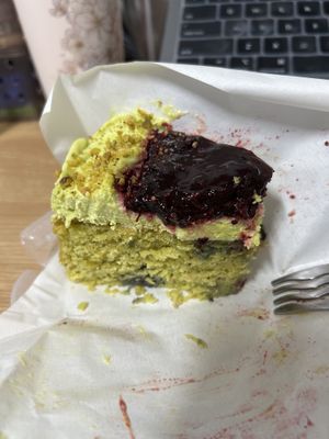 Pistachio blueberry cakee  at Plant Cafe & Kitchen - Yeonnam in Seoul