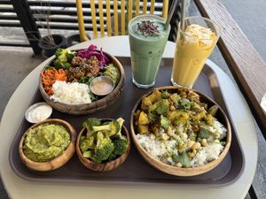 Look how colourful our food is!   at Plant Cafe & Kitchen - Yeonnam in Seoul