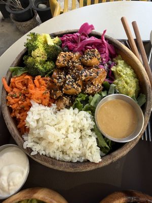 Sticky tofu rainbow bowl   at Plant Cafe & Kitchen - Yeonnam in Seoul