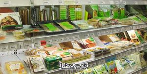 the faux-meat, seitan, tofu, veg-cheeses... at Bio-Moi in Paris