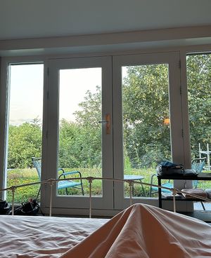 View from bed, sightseeing Limburg’s hills 🥰  at Bed and Breakfast 1889 in Sint Geertruid