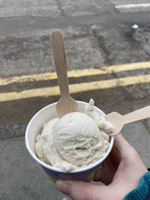 Vegan vanilla ice cream  at Old Pier Coffee House in Stonehaven