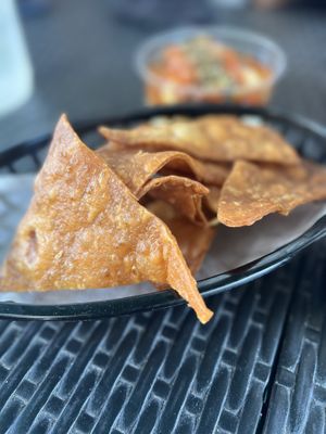 Fried pita bread   at GangNam Falafel in Paris
