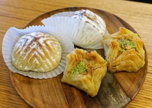 Desserts: Mamoul + Baklawa at GangNam Falafel in Paris