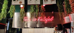 Neon deco at GangNam Falafel in Paris