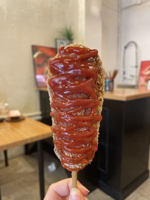 Corn dog  at GangNam Falafel in Paris