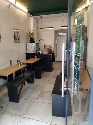 Seating area at GangNam Falafel in Paris