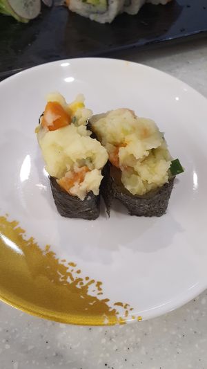 Potato salad sushi. Nice. at Saute Sushi 素特•素司 in Central Singapore