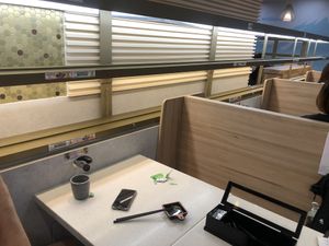 All seats have the train track nearby at Saute Sushi 素特•素司 in Central Singapore