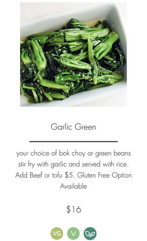 Vegan option 1  at Ba Sa in Bainbridge Island