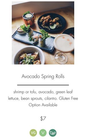 Vegan option 4  at Ba Sa in Bainbridge Island