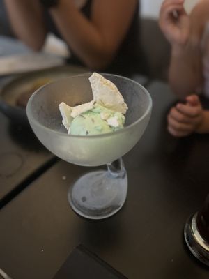 The chocolate mint ice cream with home made meringue. Both simply incredibly delicious!  at Le Very'table  in Lunel