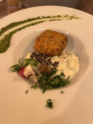 Starter: Salmon with Tzatziki sauce   at Le Very'table  in Lunel