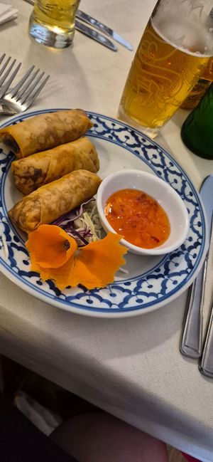 Vegan spring rolls at Chai-Yo Thai Restaurant in Sheringham