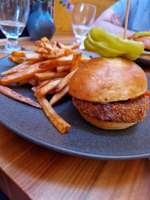 Yam burger at Whitetooth Mountain Bistro  in Golden