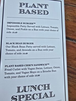 Vegan choices at James E. McNellie's Pub in Tulsa