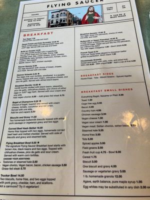 Fantastic menu, we were spoilt for choice! at Flying Saucer in Chicago