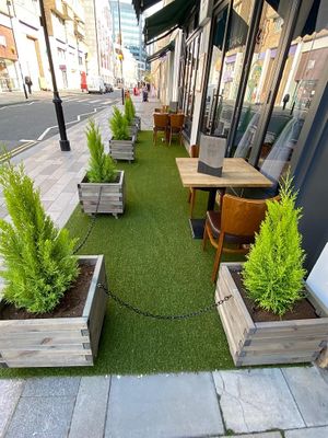 outdoor seatings at Korean BBQ House- Barbican in London