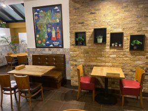 seating area restautrant interior at Korean BBQ House- Barbican in London