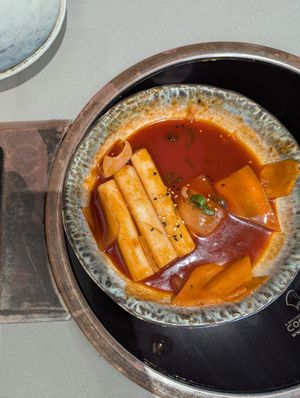 (there was more Tteokbokki than this, we'd just eaten it by the time I took the photo) at Korean BBQ House- Barbican in London