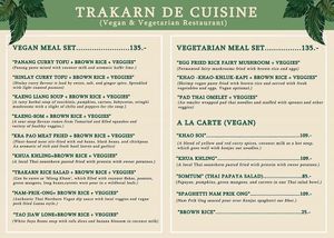 Menu at Trakarn De Cuisine in Chiang Mai