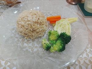 Rice and veggies with every set meal at Trakarn De Cuisine in Chiang Mai