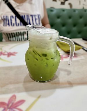 Green tea with almond and coconut milk   at Trakarn De Cuisine in Chiang Mai