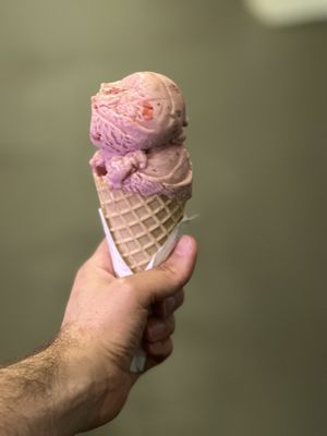 Vegan strawberry iced dessert 😋  at Pink Pelican Ice Cream Bar in Panama City Beach