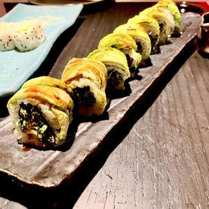 Broccoli Tempura Dragon Roll at PLANTA Queen in New York City