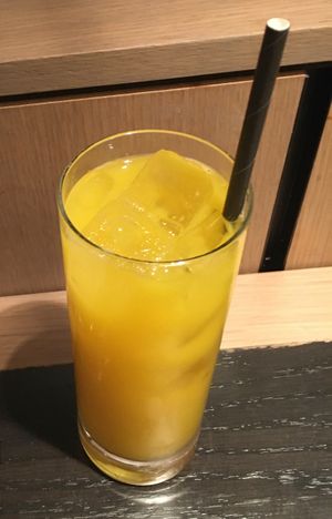 Boss tonic: ginger, turmeric, lemon, tangerine oil, camu camu, coconut nectar, probiotic. at PLANTA Queen in New York City