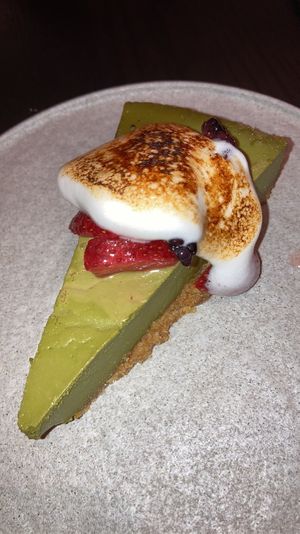 matcha cheese cake at PLANTA Queen in New York City