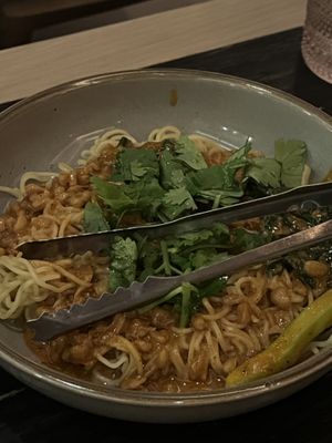 Dan Dan noodles   at PLANTA Queen in New York City