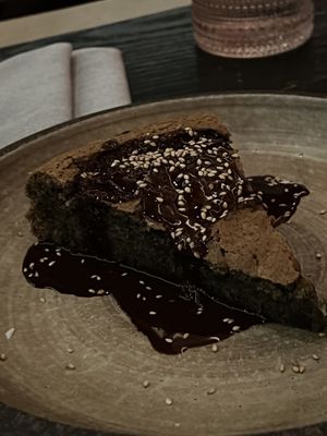 Sesame chocolate cake (eh)  at PLANTA Queen in New York City