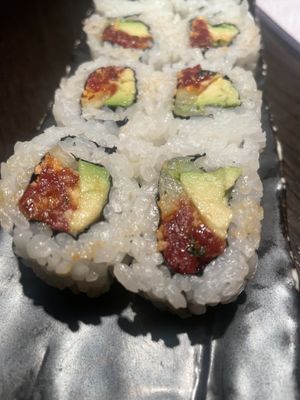 Spicy tuna roll  at PLANTA Queen in New York City