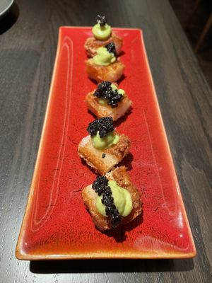 Caviar fritters   at PLANTA Queen in New York City