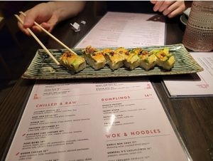 Torched and pressed sushi at PLANTA Queen in New York City