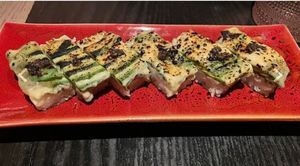 Torched and pressed sushi at PLANTA Queen in New York City