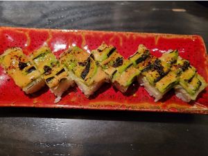 Torched and pressed sushi at PLANTA Queen in New York City